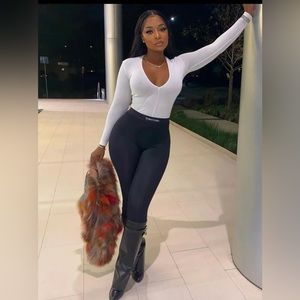 Jurllyshe letter print elastic waist fashion trendy leggings pants